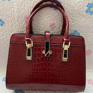 Women Red Handbag W12" H10" D5"